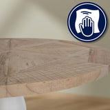 Eettafel Roswell Rond 90 cm – Massief Hout – Landhuisstijl – Naturel/Wit Kitchen & Dining Room Tables Knuska