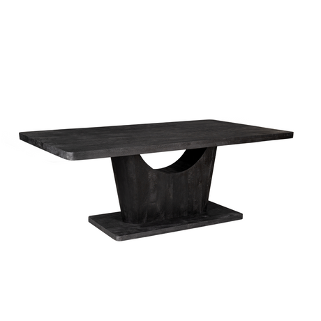 Eettafel van zwart mangohout, 200 cm, modern design