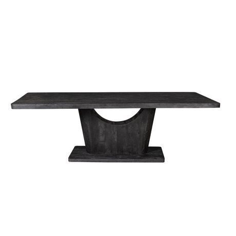 Eettafel van zwart mangohout, 240 cm, modern industrieel design, foto 2