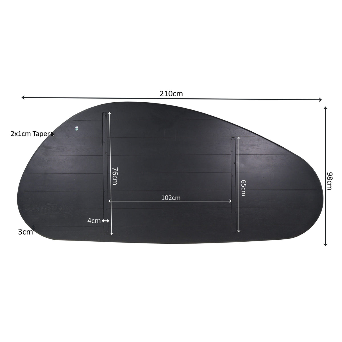 Eiken Blad Cloud 210 cm Zwart Starfurn