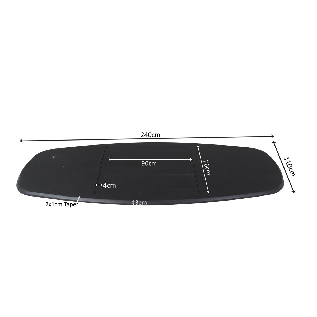 Eiken Blad Ferris Deens Ovaal 240 cm Zwart Starfurn