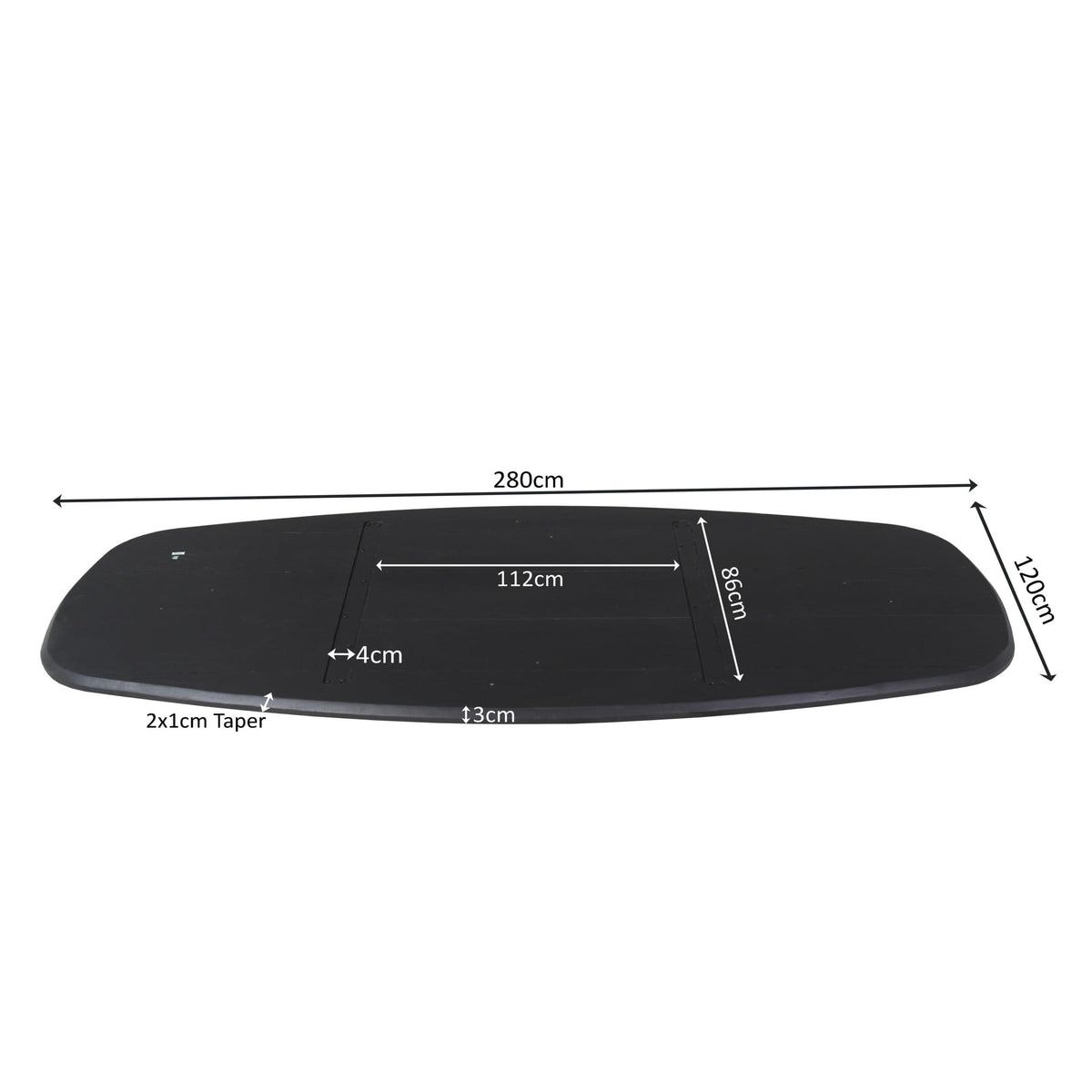Eiken Blad Ferris Deens Ovaal 280 cm Zwart Starfurn