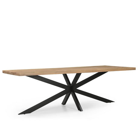 Grote industriële eettafel van mangohout, 240 x 100 cm, met matrixpoot, foto 3