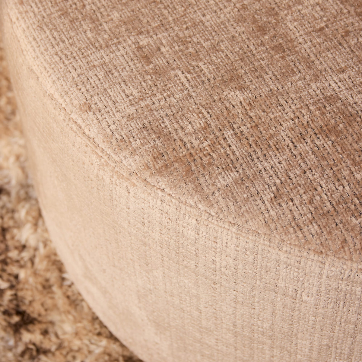 Hocker - Beige - Stof - 60 cm - Rond Ottomans Starfurn