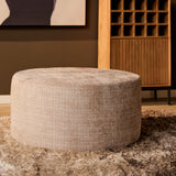 Hocker - Beige - Stof - 80 cm - Rond Ottomans Starfurn
