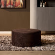 Hocker - Bruin - Stof - 60 cm - Rond Ottomans Starfurn