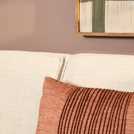 Hoekbank in beige met strakke lijnen, 2,5-zits met divan links, foto 2