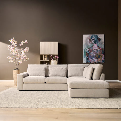 Hoekbank - Beige - Toffee - Boston Stof - 2,5-zits - Divan Rechts Sectional Sofas Starfurn
