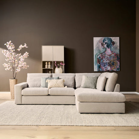 Hoekbank - Beige - Toffee - Boston Stof - 2,5-zits - Divan Rechts Sectional Sofas Starfurn