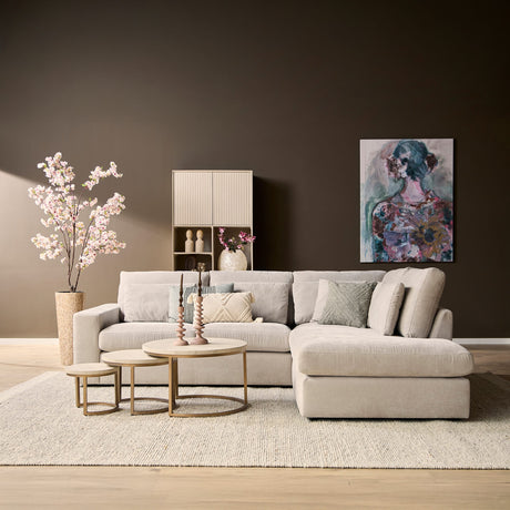 Hoekbank - Beige - Toffee - Boston Stof - 2,5-zits - Divan Rechts Sectional Sofas Starfurn