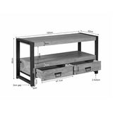 Industrieel Tv-meubel - Naturel Mangohout - 120 cm - 2 Lades & Open Vak Entertainment Centers & TV Stands Starfurn