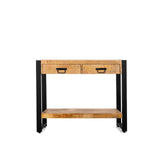 Industriële Sidetable 120 cm van Mangohout met Lades, Onderplank en Stale Frame Benoa