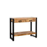 Industriële Sidetable 120 cm van Mangohout met Lades, Onderplank en Stale Frame Benoa