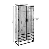 Kabinet - Naturel - Mangohout - 90 cm - 2 Deuren - 4 Lades Double Wardrobes Starfurn
