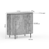 Kabinetkast - Taupe Mangohout - 115 cm - Verticaal Lattenpatroon Buffets Starfurn