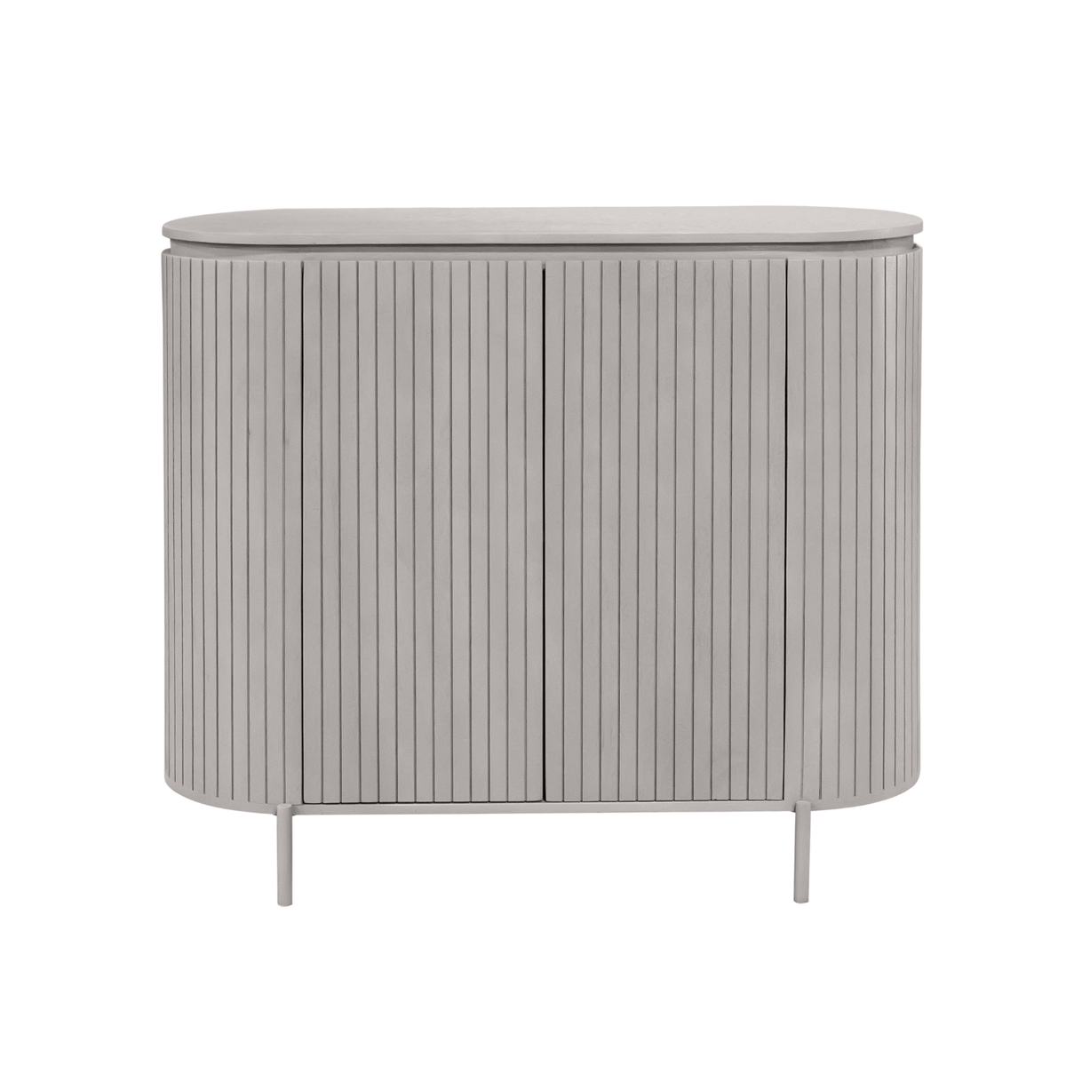 Kabinetkast - Taupe Mangohout - 115 cm - Verticaal Lattenpatroon Buffets Starfurn