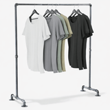 Kledingrek Jersey – Metaal – Zilver – Industrieel Design – Verstelbare Breedte Kapstok Knuska