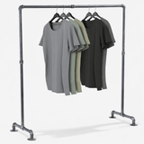 Kledingrek Jersey – Metaal – Zilver – Industrieel Design – Verstelbare Breedte Kapstok Knuska