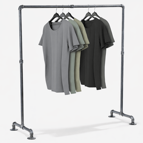 Kledingrek Jersey – Metaal – Zilver – Industrieel Design – Verstelbare Breedte Kapstok Knuska