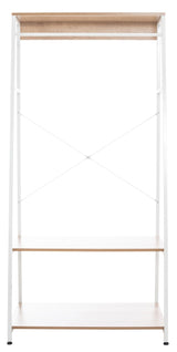 Kledingrek Luton met Legplanken – Hout & Metaal – Naturel/Wit – Modern Design Kapstok Knuska