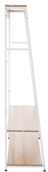 Kledingrek Luton met Legplanken – Hout & Metaal – Naturel/Wit – Modern Design Kapstok Knuska