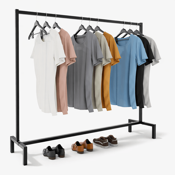 Kledingrek Melva Zwart – Industrieel Design – Metaal – Extra Sterk (100 kg) Kapstok Knuska