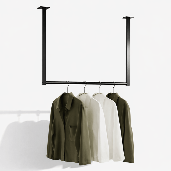 Kledingstang Fenton Zwart – Wand- en Plafondmontage – Metaal – Modern Design Kapstok Knuska