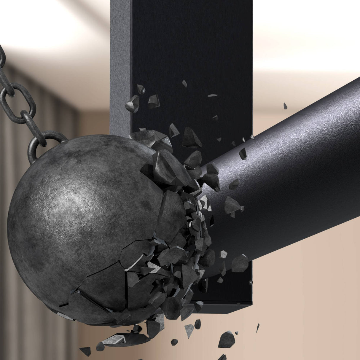 Kledingstang Fenton Zwart – Wand- en Plafondmontage – Metaal – Modern Design Kapstok Knuska