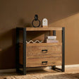 Ladenkast - Naturel Mangohout - 80x80 cm - 2 Laden & Open Vak Storage Cabinets & Lockers Starfurn