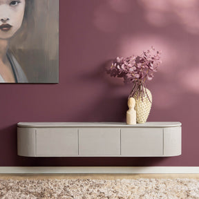 Modern Tv-meubel - Taupe Mangohout - 160 cm - Zwevend of Staand Entertainment Centers & TV Stands Starfurn