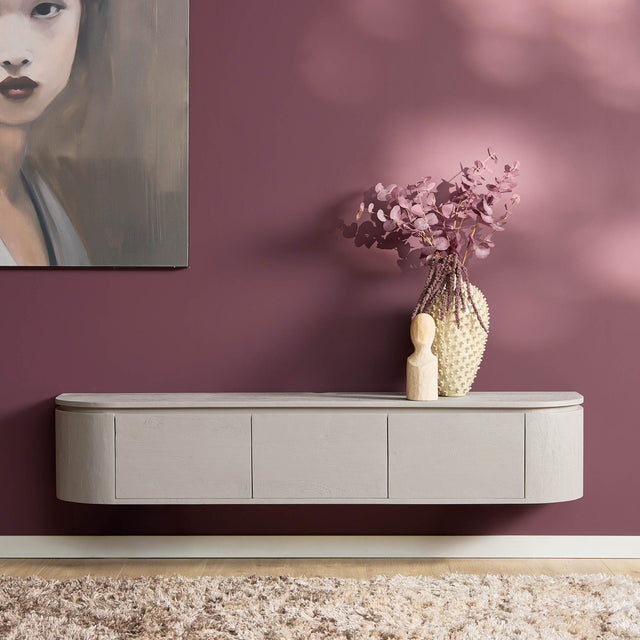 Modern Tv-meubel - Taupe Mangohout - 160 cm - Zwevend of Staand Entertainment Centers & TV Stands Starfurn