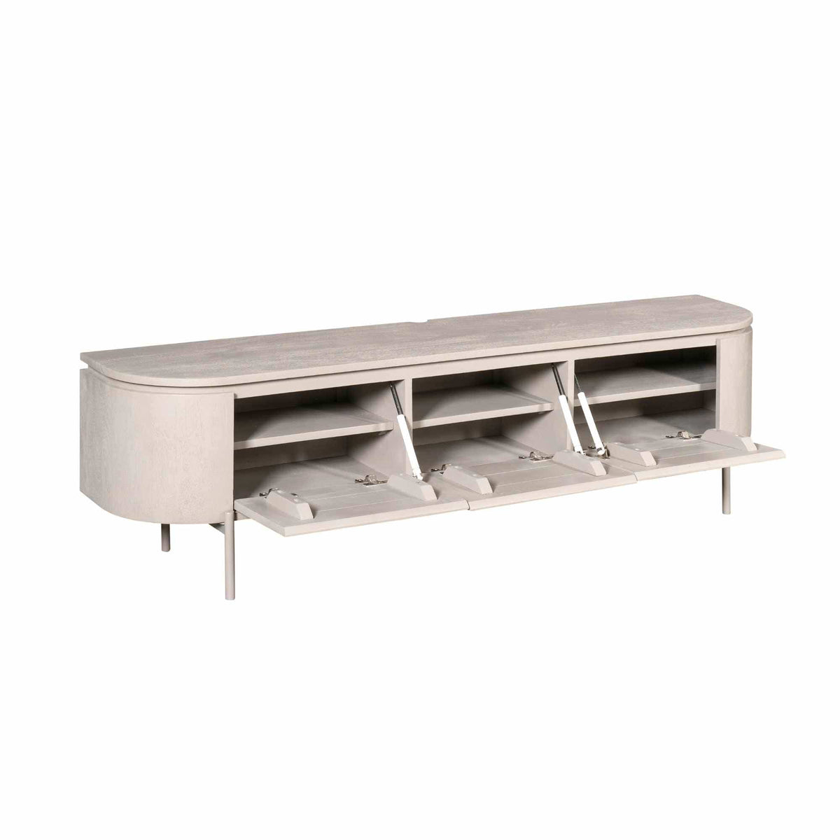 Modern Tv-meubel - Taupe Mangohout - 160 cm - Zwevend of Staand Entertainment Centers & TV Stands Starfurn