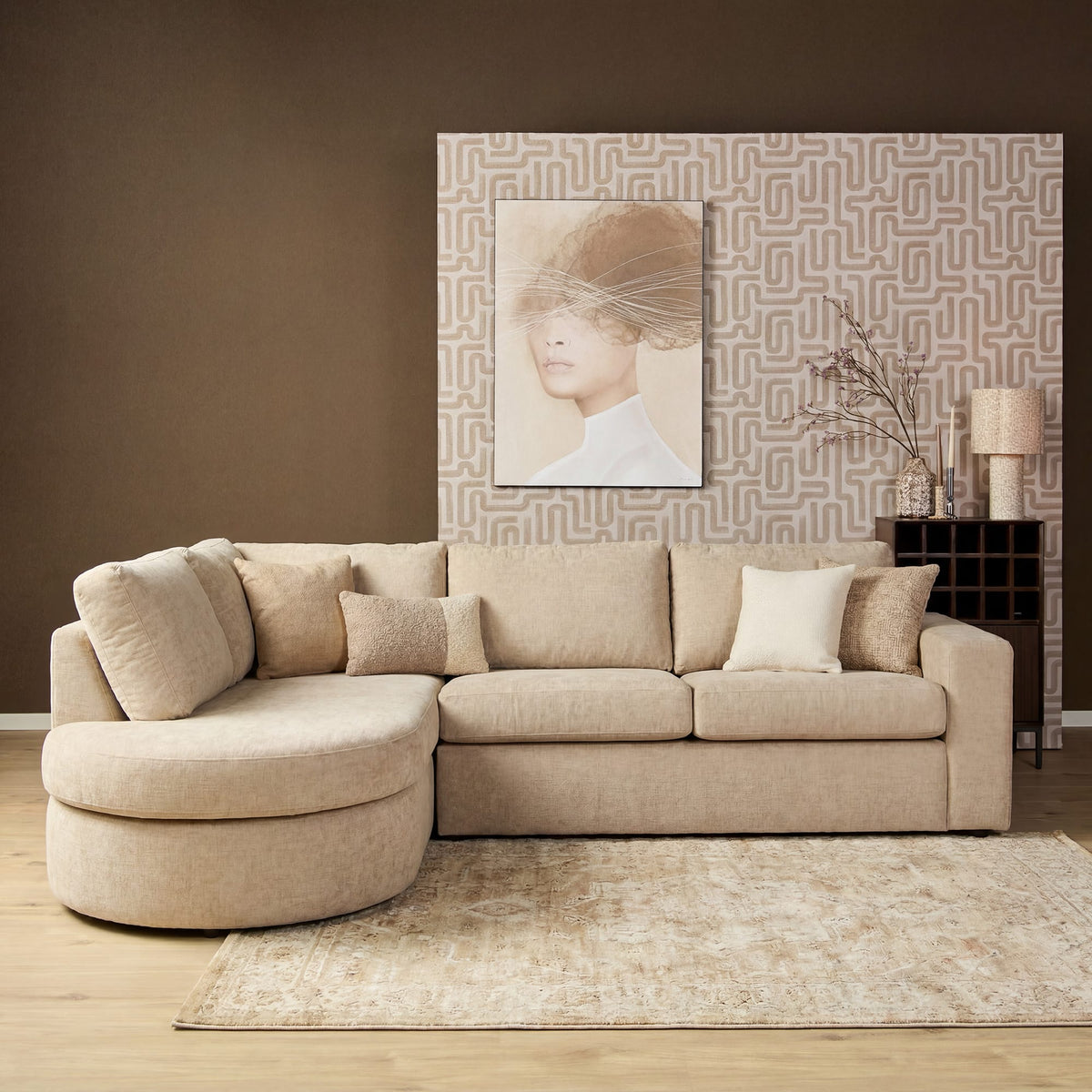 MySofa Alma Hoekbank Roze 2,5 zits+Divan Rechts Starfurn