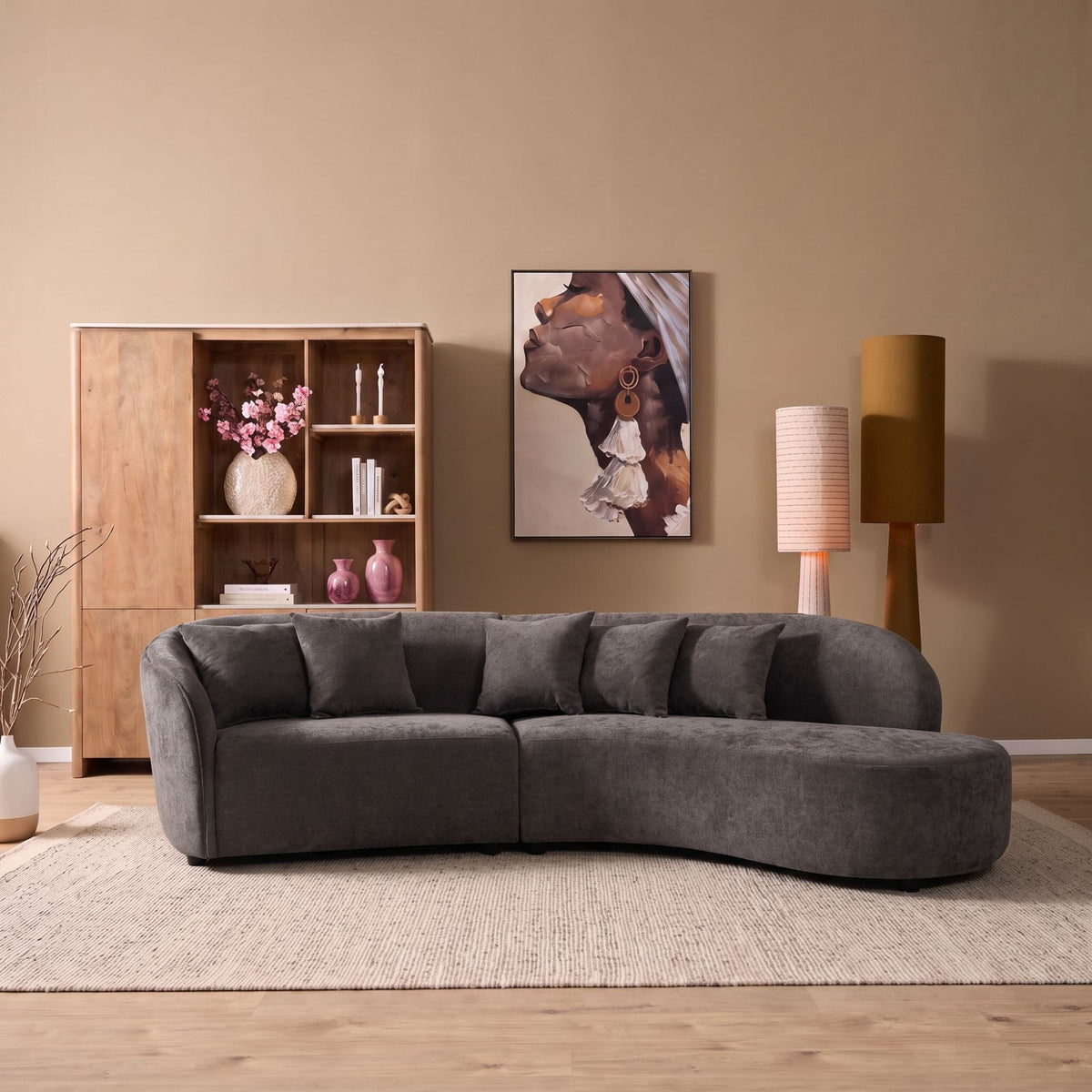 MySofa Novi Hoekbank Grijs 3 zits + Lounge R Starfurn