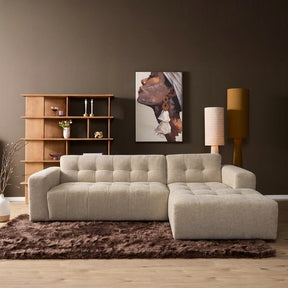MySofa Ruby Hoekbank Beige  2,5 zits AL + Lounge R Starfurn