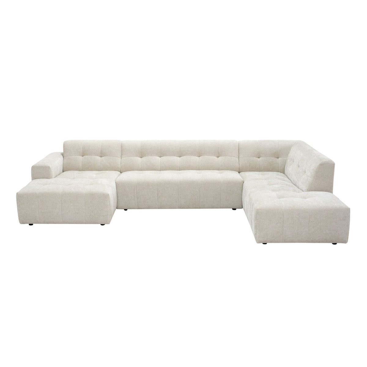 MySofa Ruby U-bank Beige Lounge L + 2,5 + Ottomane R Starfurn