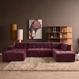 MySofa Ruby U-bank Beige Lounge L + 2,5 + Ottomane R Starfurn