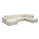 MySofa Ruby U-bank Beige Lounge L + 2,5 + Ottomane R Starfurn