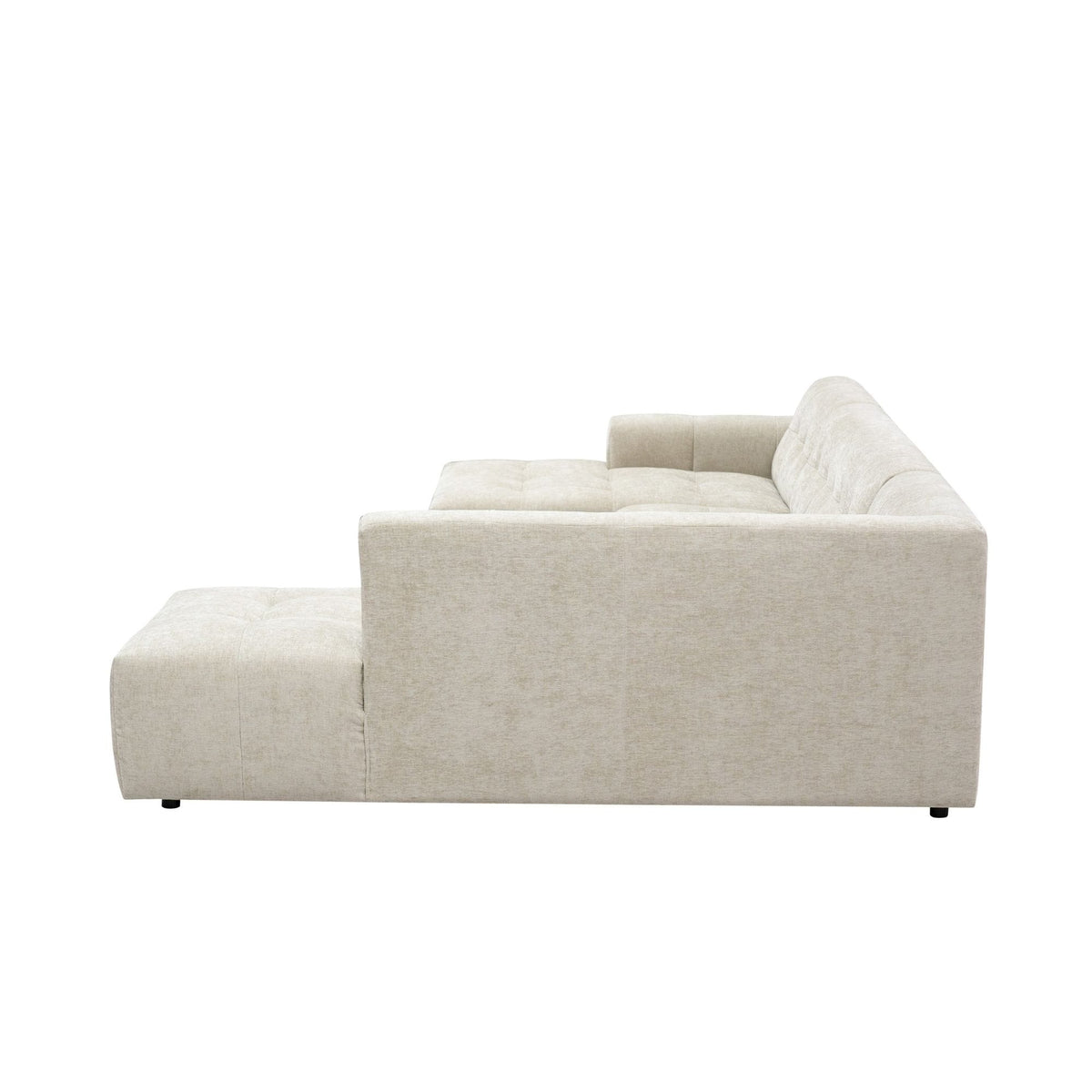 MySofa Ruby U-bank Beige Lounge L + 2,5 + Ottomane R Starfurn