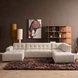 MySofa Ruby U-bank Beige Lounge L + 2,5 + Ottomane R Starfurn