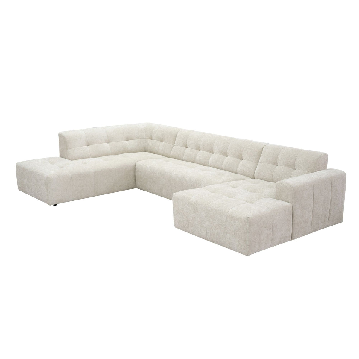 MySofa Ruby U-bank Beige Ottomane L + 2,5 + Lounge R Starfurn