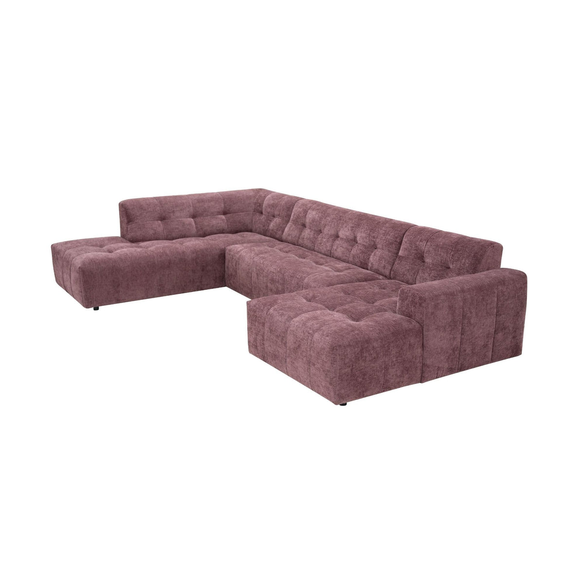 MySofa Ruby U-bank Paars Ottomane L + 2,5 + Lounge R Starfurn