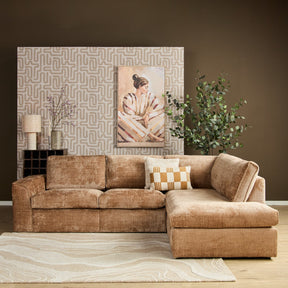MySofa Teddy Hoekbank Cinnamon 2,5 zits+Divan Rechts Starfurn