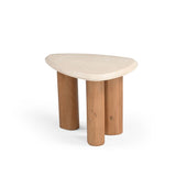 Organische Bijzettafel - Naturel Mangohout & Botticino Marmer - 60 cm End Tables Starfurn