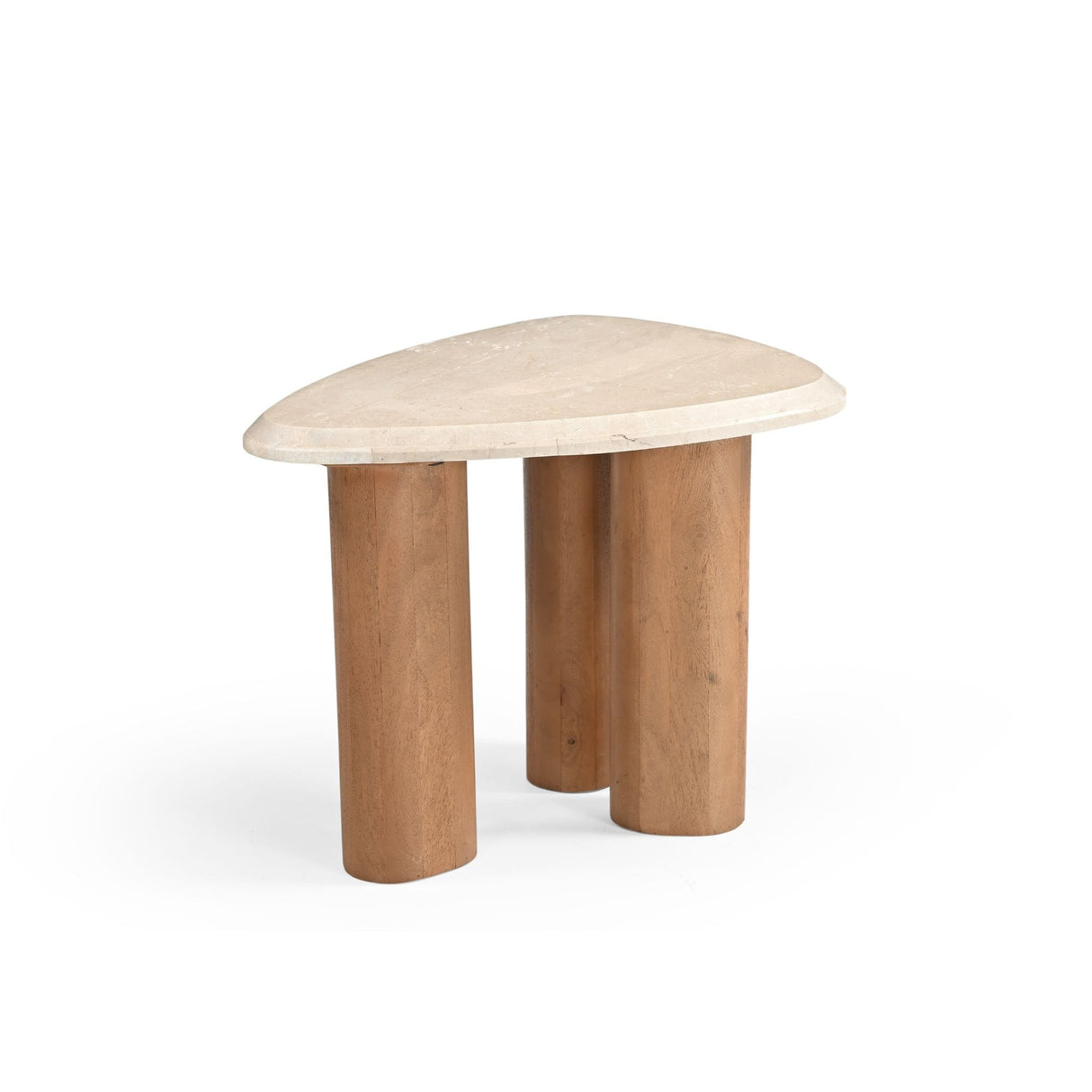 Organische Bijzettafel - Naturel Mangohout & Botticino Marmer - 60 cm End Tables Starfurn
