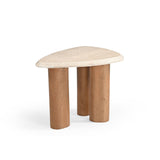 Organische Bijzettafel - Naturel Mangohout & Botticino Marmer - 60 cm End Tables Starfurn