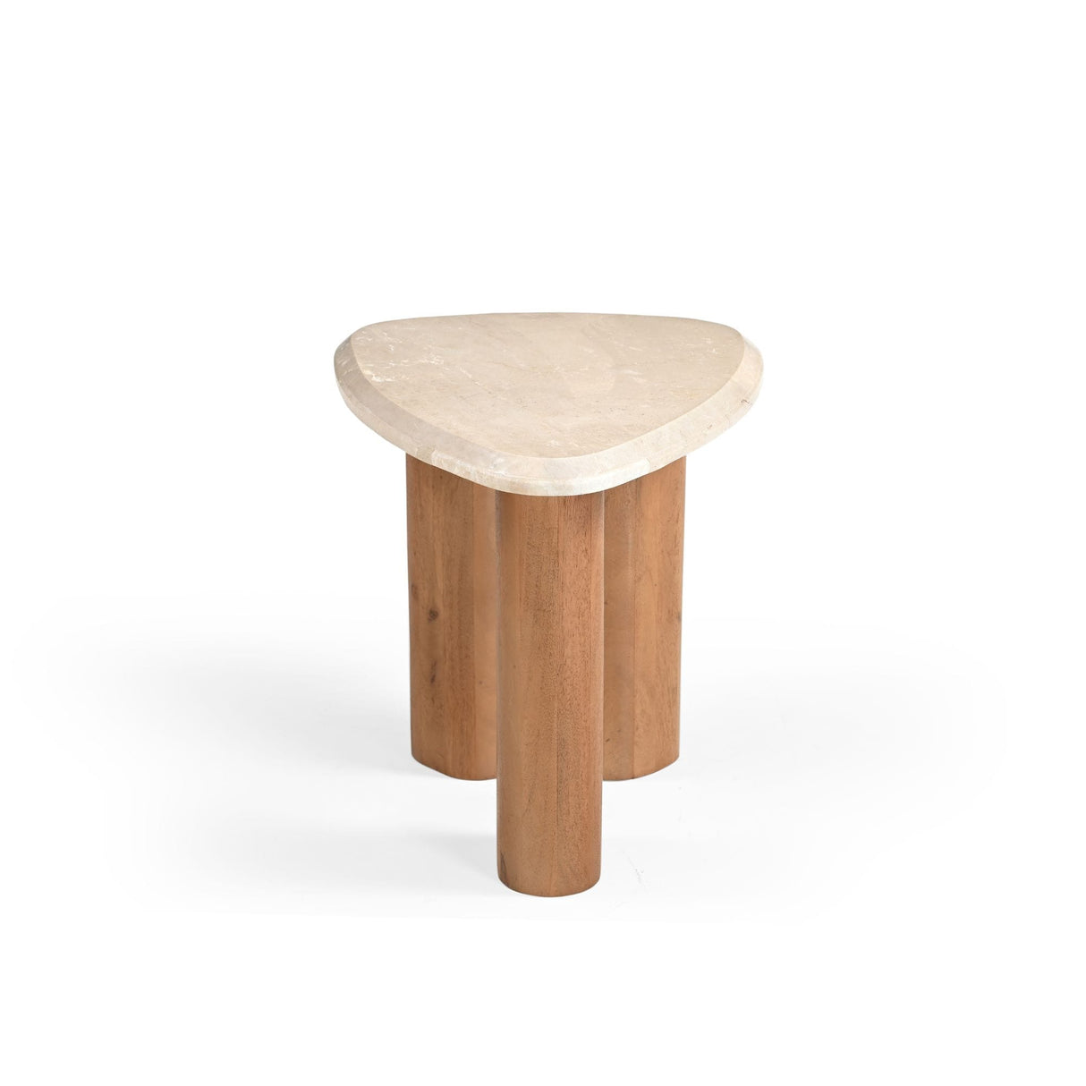 Organische Bijzettafel - Naturel Mangohout & Botticino Marmer - 60 cm End Tables Starfurn
