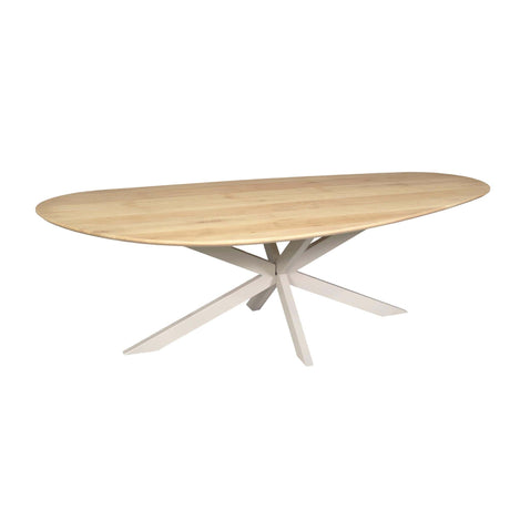 Organische eettafel van naturel eikenhout, 210 cm, met zandkleurige poot, foto 2