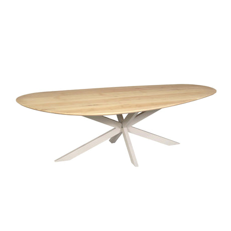 Organische eettafel van naturel eikenhout, 240 cm, met zandkleurige poot, foto 2