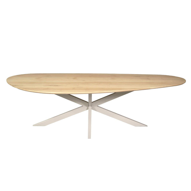 Organische Eettafel - Naturel Eikenhout - 280 cm - Zandkleurige Poot Kitchen & Dining Room Tables Starfurn